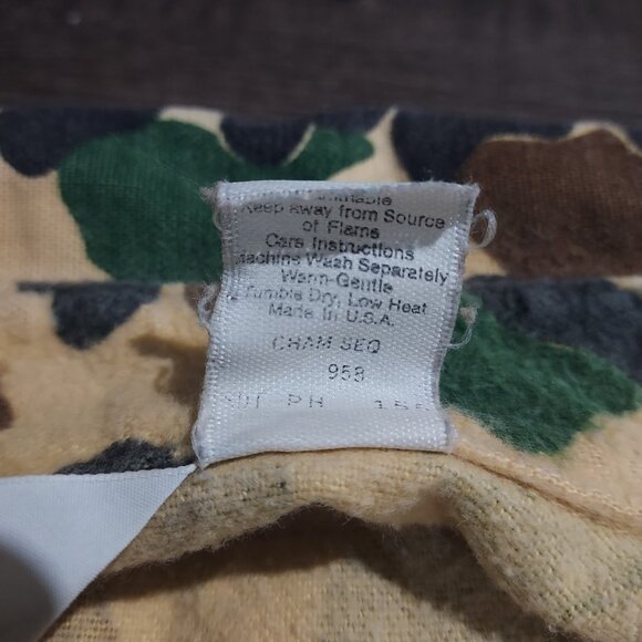 Woolrich Shirt Mens Large Duck Camo Hunting Frog Skin 80s USA Vintage100% Cotton - Picture 5 of 14